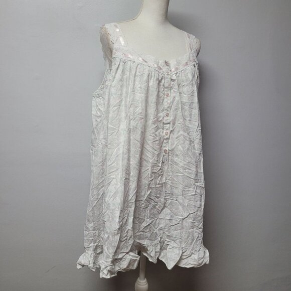 Eileen West Other - Eileen West Nightgown Sleeveless Lace Buttons Cotton Womens XL Pajama Loungewear